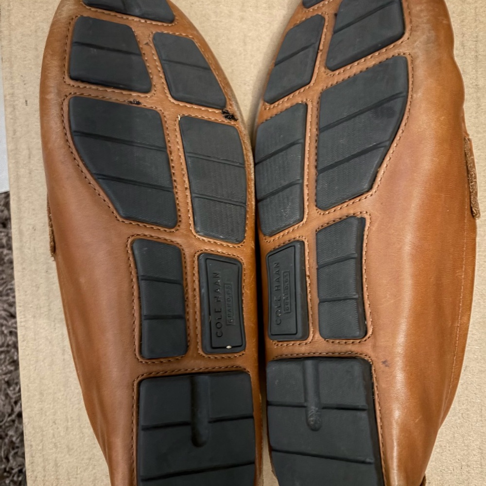 Cole Haan Men's Tan Perforated Loafers - Picture 5 of 7